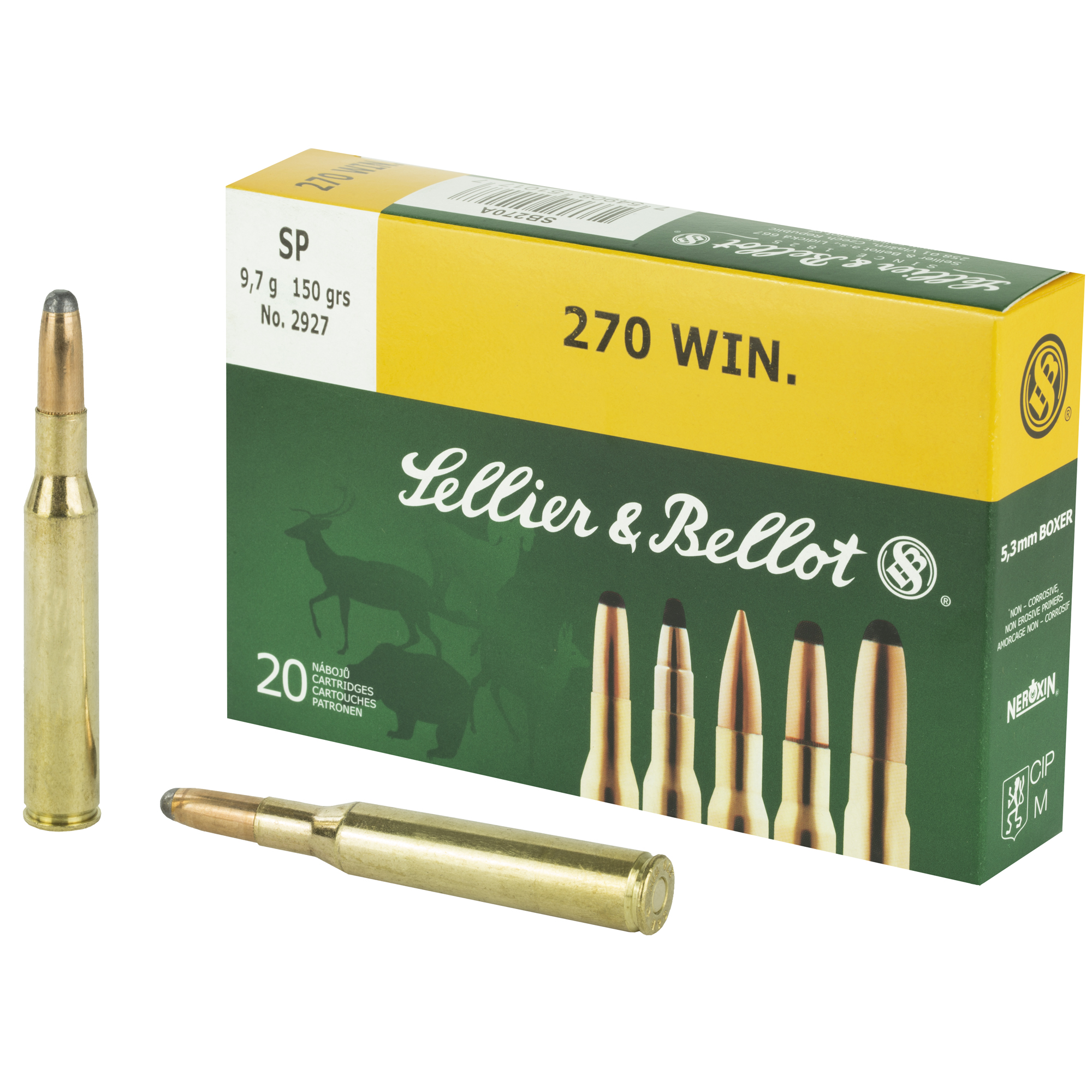 Sellier and Bellot Rifle Ammo 270 Winchester Soft Point 150 Grain 20 Rounds
