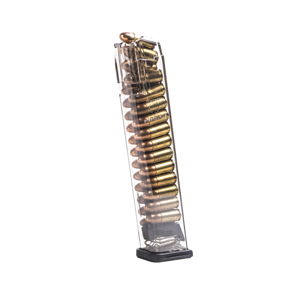 ETS 9mm Magazine 27 Round Clear Fits Glock 17 18 19 26 34
