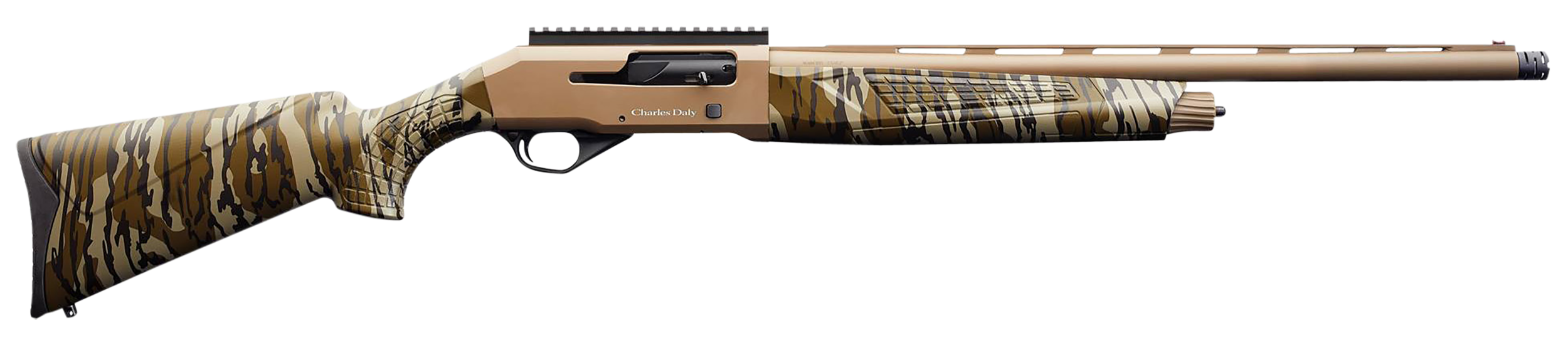 Charles Daly 601 Turkey 12GA, 24in. Barrel, 4rd, Mossy Oak Bottomland Camo Stock & Forend - FDE (930313)