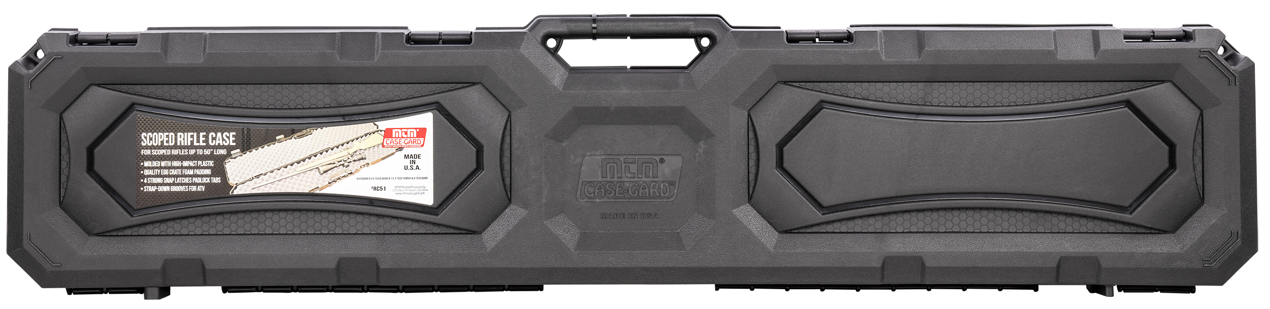 MTM Case-Gard RC51 Single Scoped Rifle Case 51" Black High Impact Plastic Holds 1 Rifle