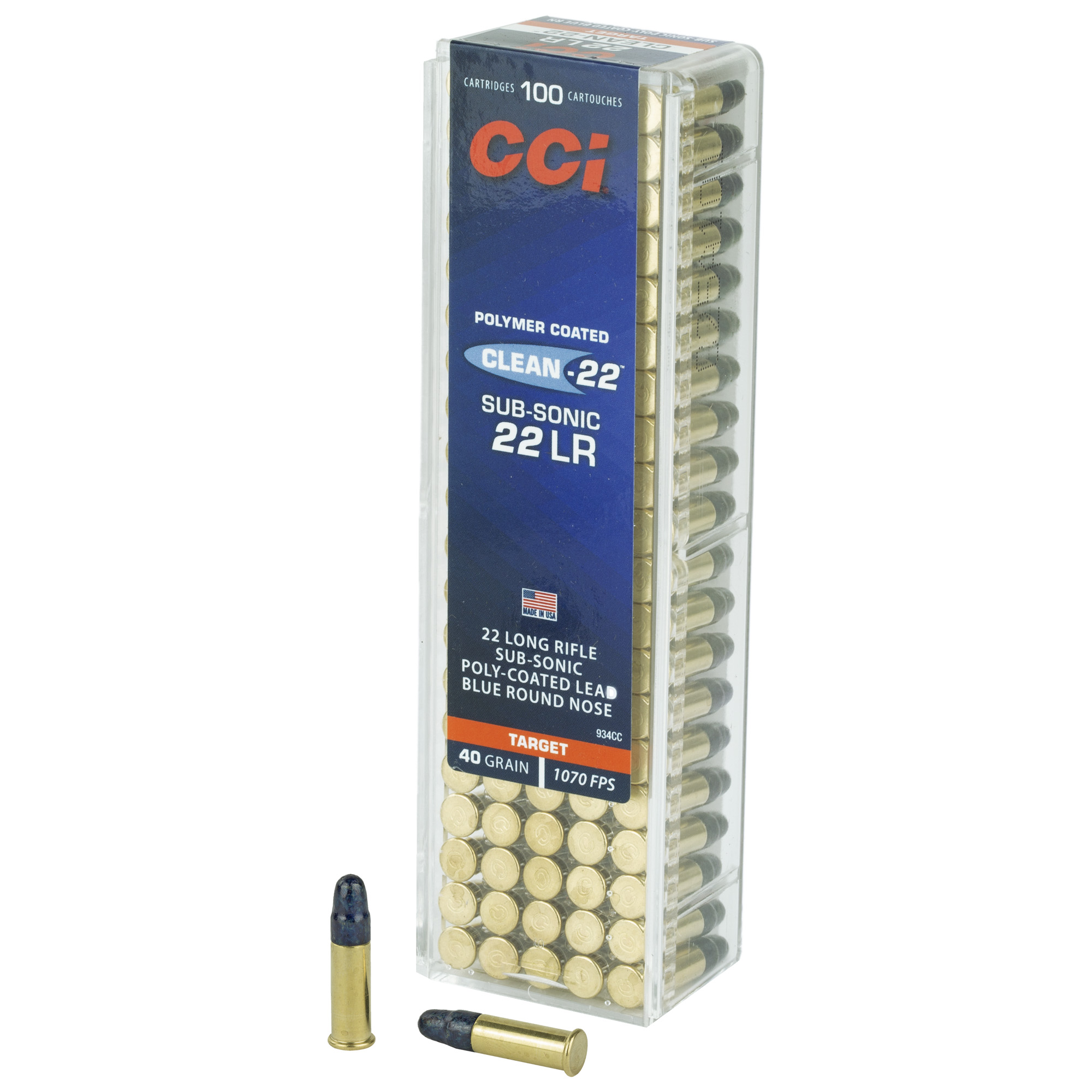 CCI Clean22 22 LR Lead Round Nose 40 Grain 100 Rounds