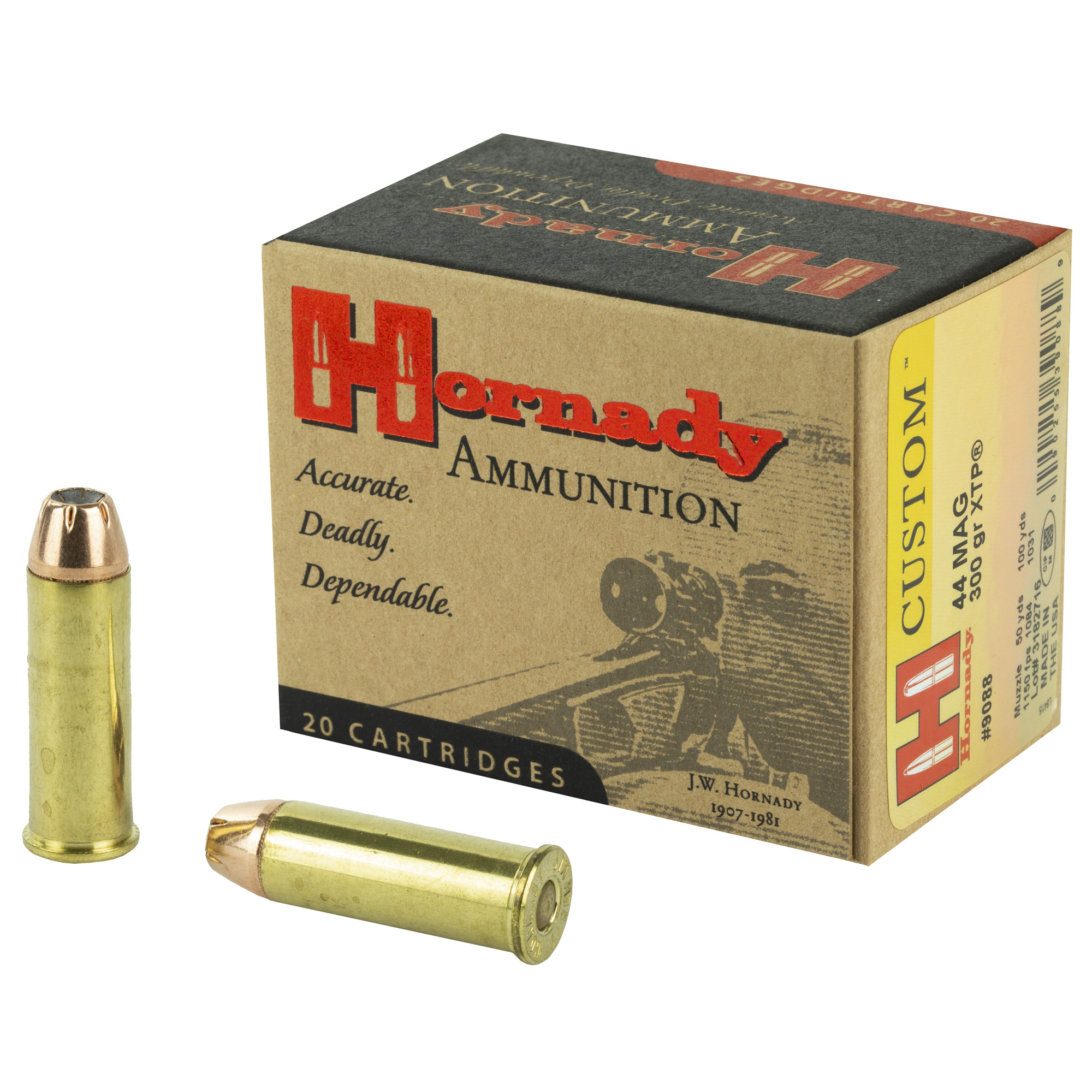 Hornady Custom Pistol Ammo 44 Rem Mag 300 gr. XTP Jacket Hollow Point 20 rd.