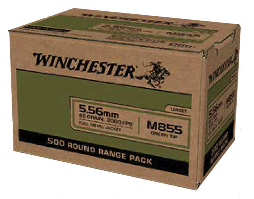 Winchester Usa M855 5.56x45mm Nato Full Metal Jacket 62 Grain 500 Rounds