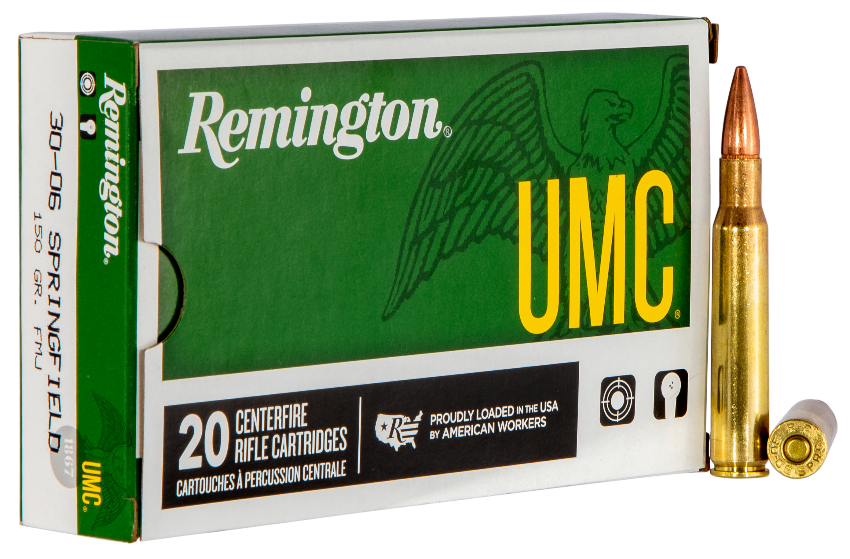 Remington Umc, 30-06 Springfield, Full Metal Jacket, 150 Grain, 20 Rounds