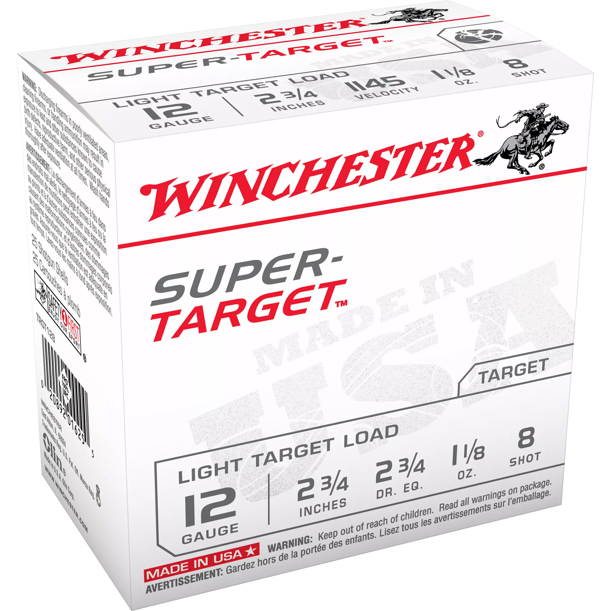 Winchester Usa Super Target Load 12 Gauge Lead Shot 1 1/8 oz 25 Rounds