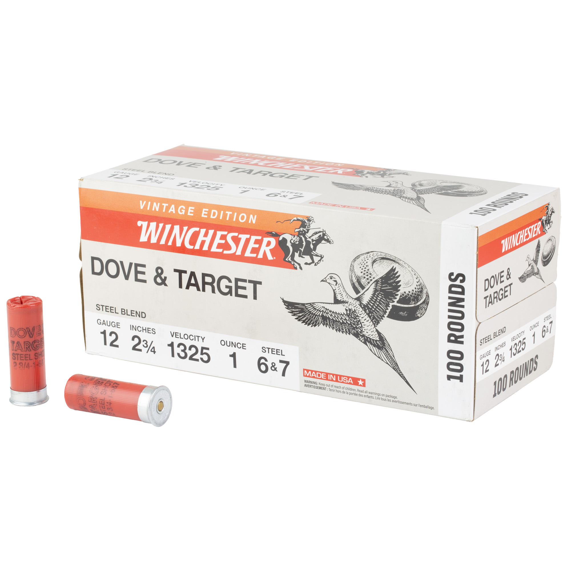 Winchester Dove and Target Steel 12 Gauge Steel Shot 1 oz 100 Rounds