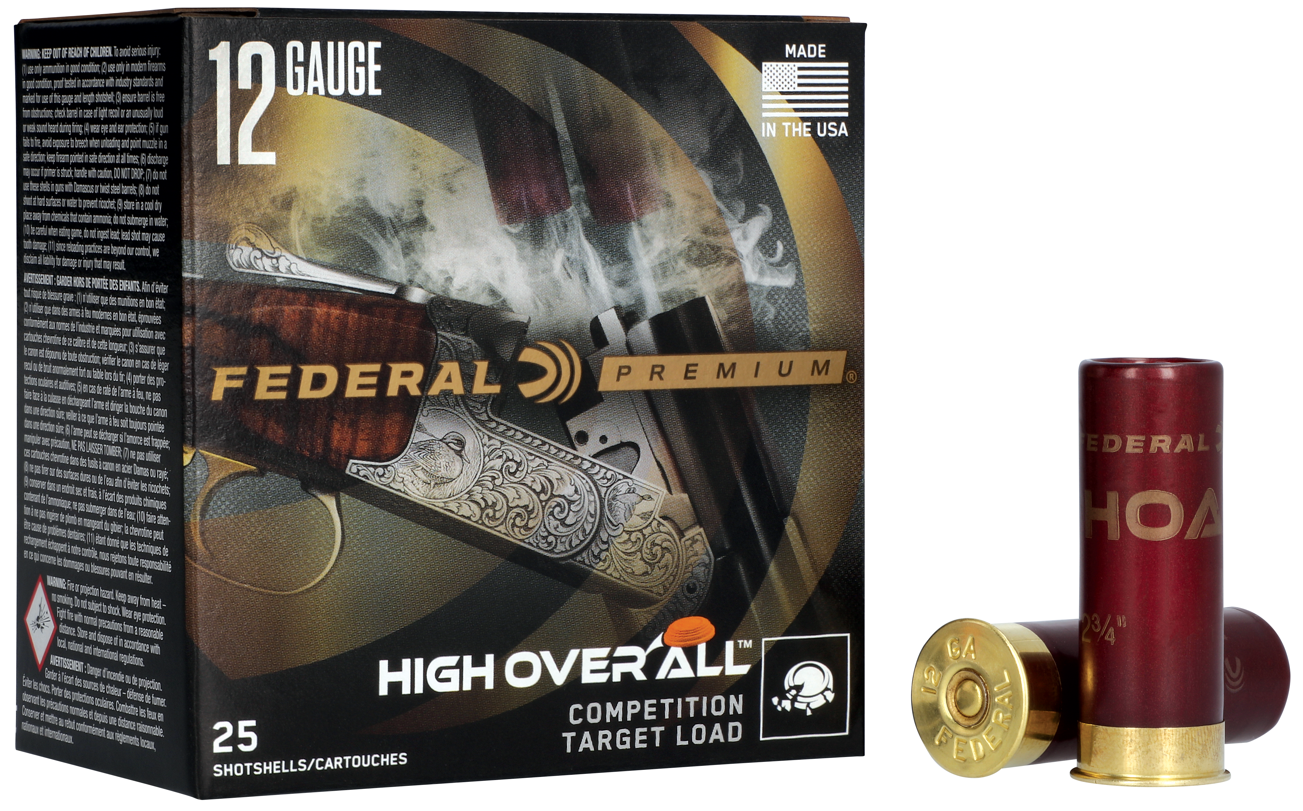 Federal Premium High Over All 12 Gauge 1 1/8 Grain 7.5 Shot 25 Rounds - HOA12HC75
