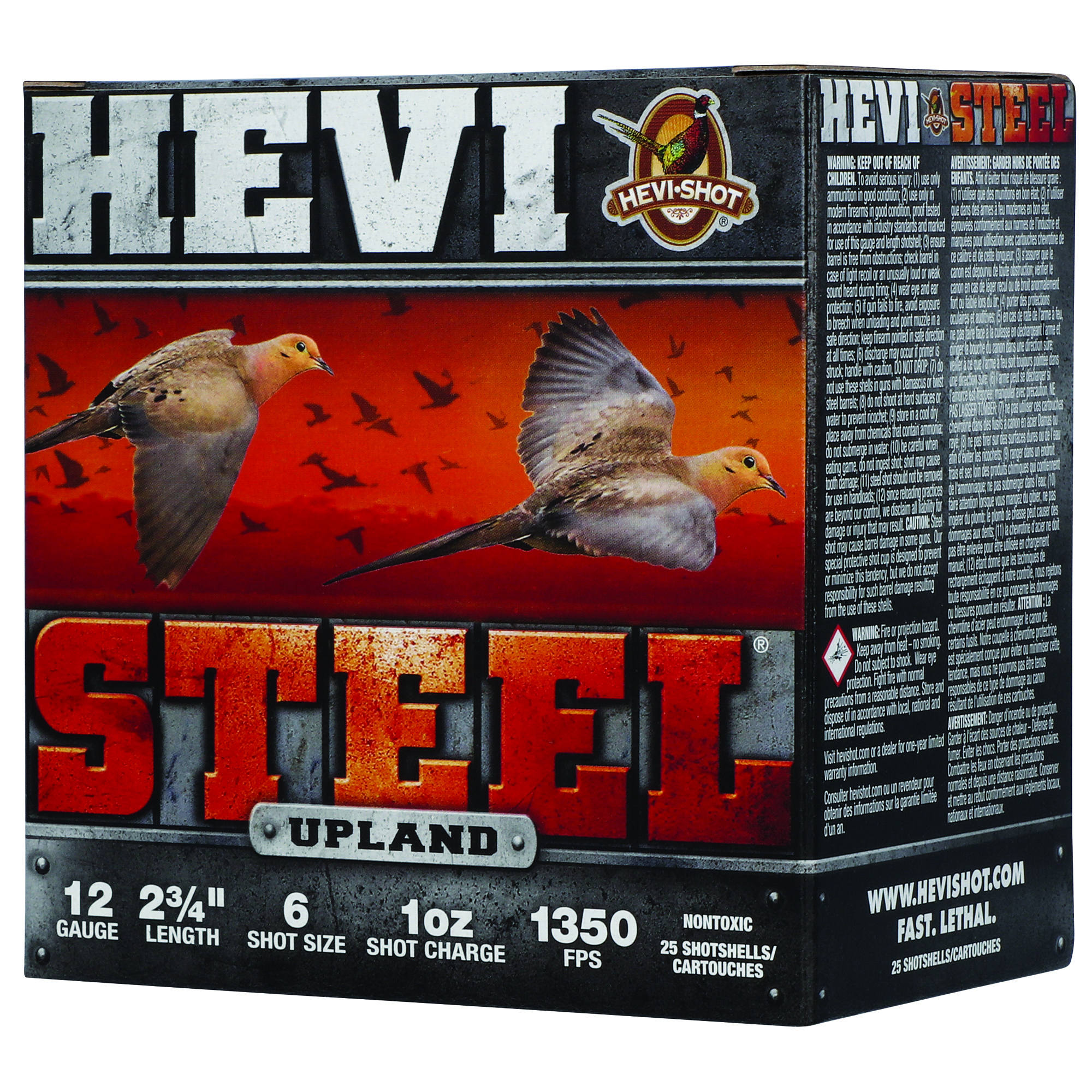 Hevi-Shot Hevi Steel Upland Shotgun Ammo 12 ga. 2.75 in. 1 oz. 6 Shot 25 rd.