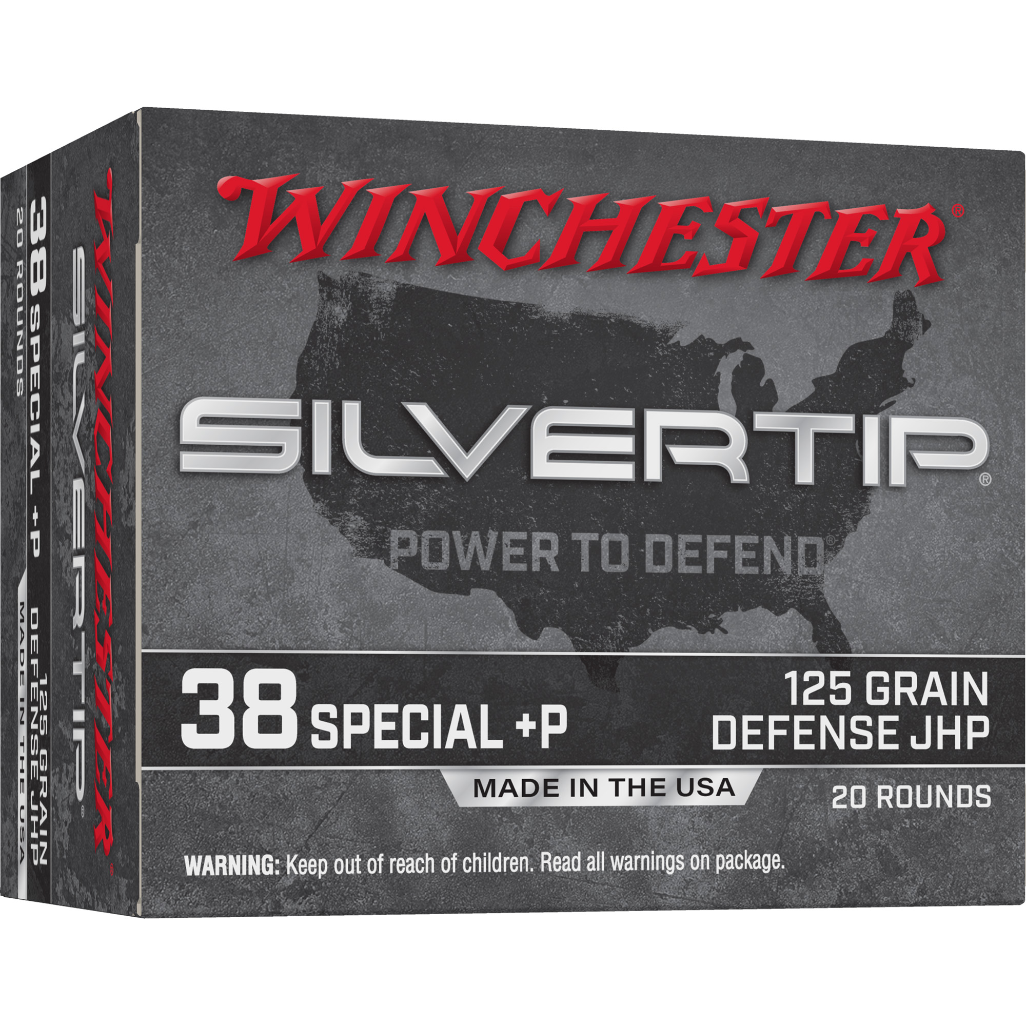 Winchester Silvertip Pistol Ammo 38 Spl.+P 125 gr. JHP 20 rd.