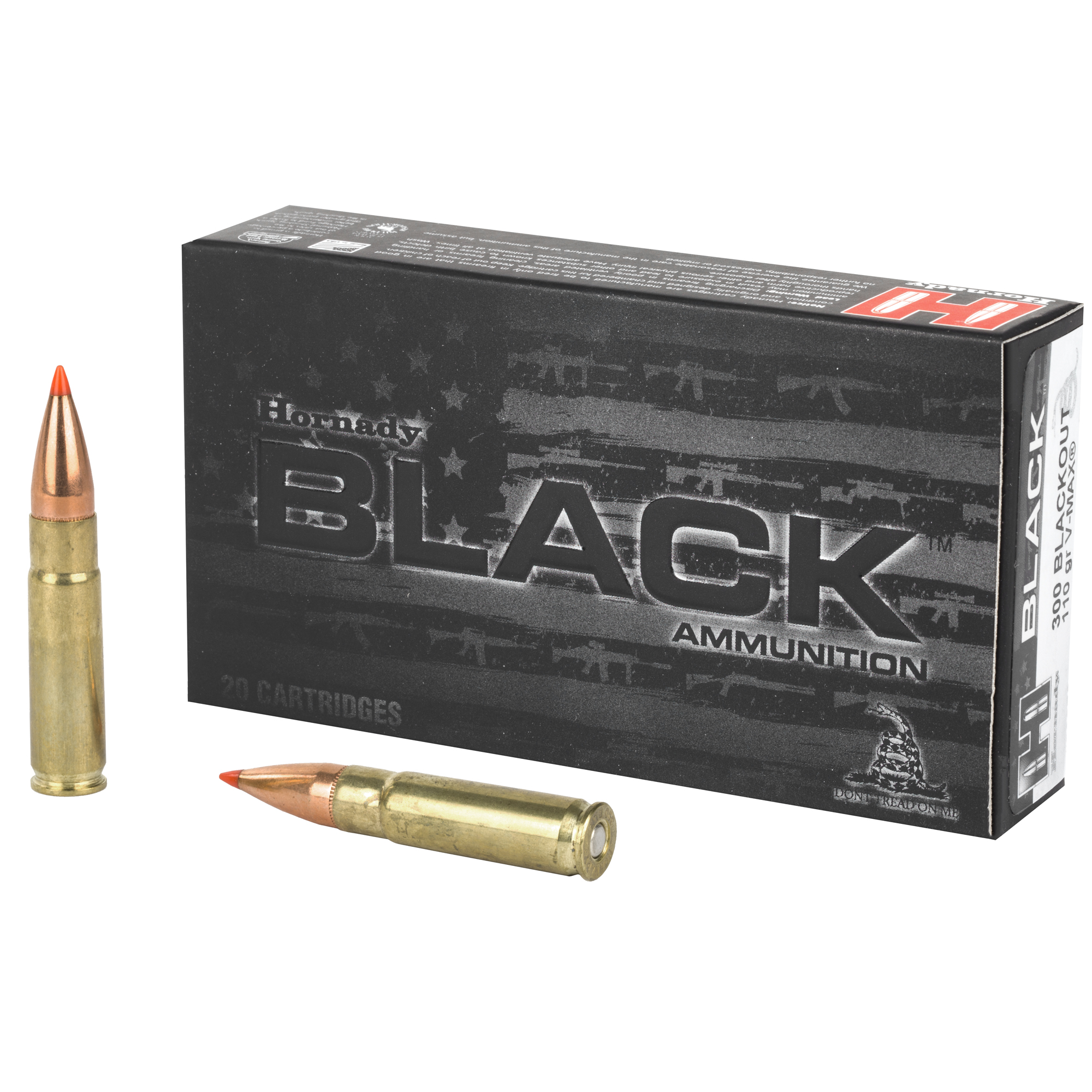 Hornady Black Rifle Ammo 300 Blackout 110 gr. V-Max 20 rd.