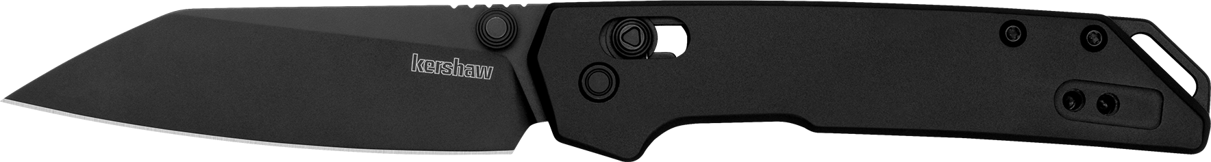 Kershaw 2051RBLK Iridium Mini 3" Folding Reverse Tanto Plain Black Oxide D2 Steel Blade, Black Anodized Aluminum Handle