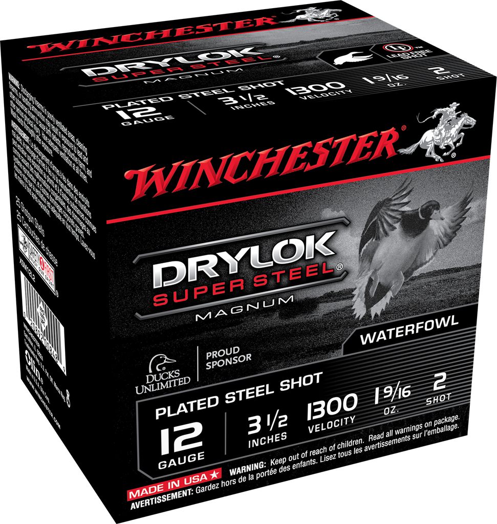 Winchester Super-X Drylok Super Steel Magnum Plated Load 12 Gauge Plated Steel Shot 1 9/16 oz 25 Rounds