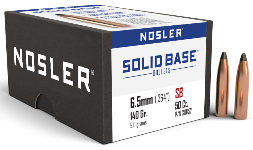 Nosler 38052 Solid Base  6.5mm 140gr Soft Point 50CT