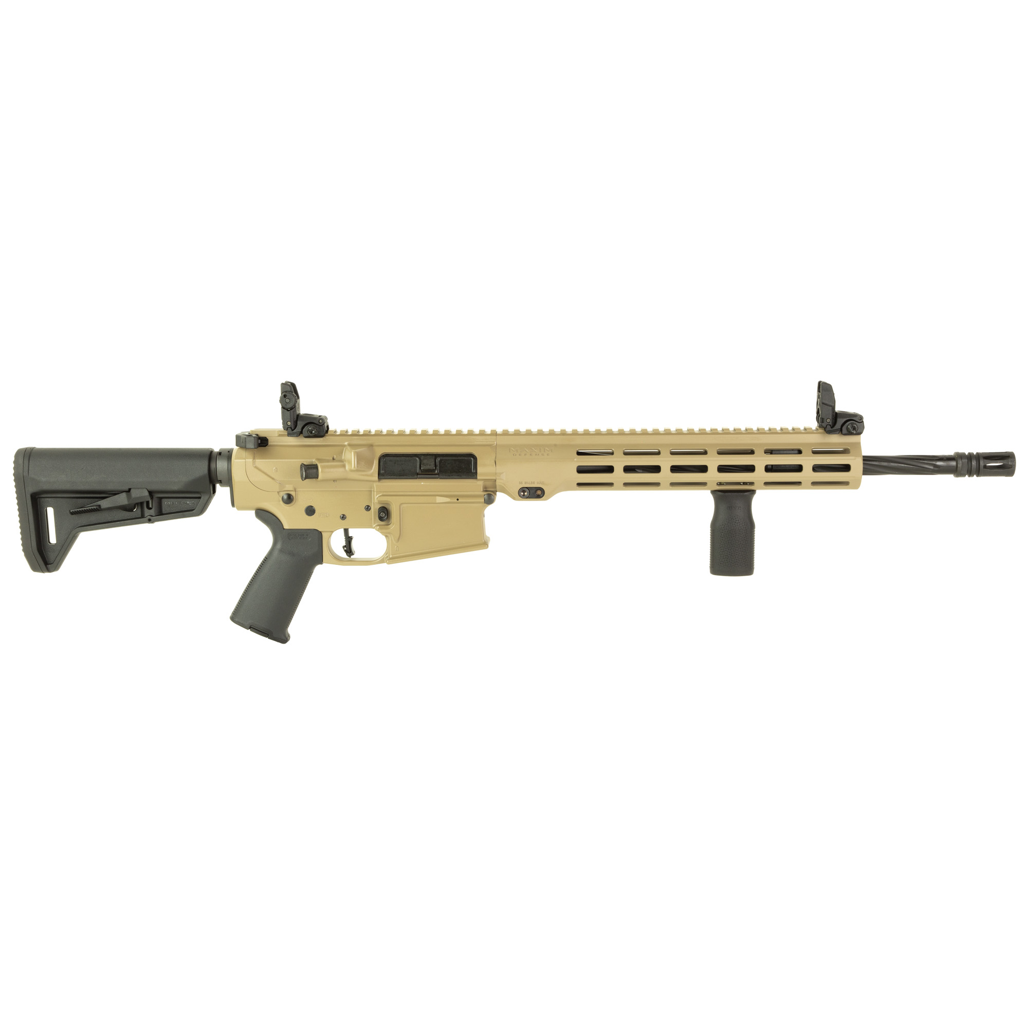 Maxim Defense MXM49683 MD10 L 308 Win 20+1 16" Fluted Barrel, FDE Cerakote Finish, M-LOK Handguard, Black Magpul Furniture, SL-K Stock, MVG Grip, MBUS Sights, Blackout Defense Flat Trigger