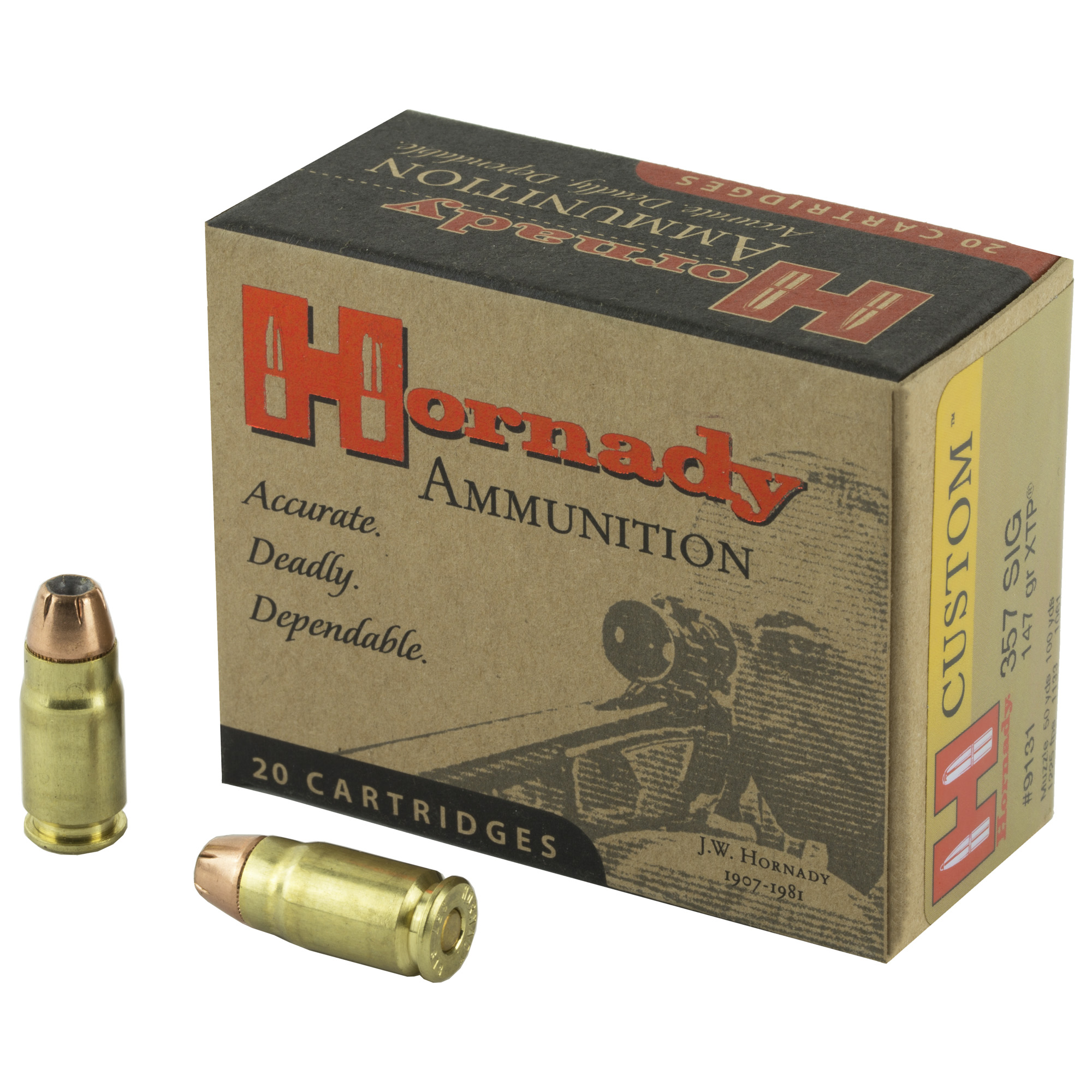 Hornady Custom Handgun, 357 Sig, Hornady Xtp Hollow Point, 147 Grain, 20 Rounds