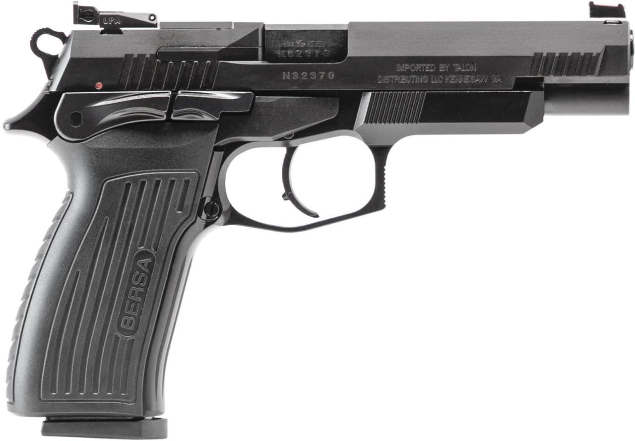 Bersa TPR9XT TPR XT Full Size Frame 9mm Luger 17+1, 4.96" Black Steel Barrel, Matte Black Serrated Steel Slide & Aluminum Frame, Ambidextrous
