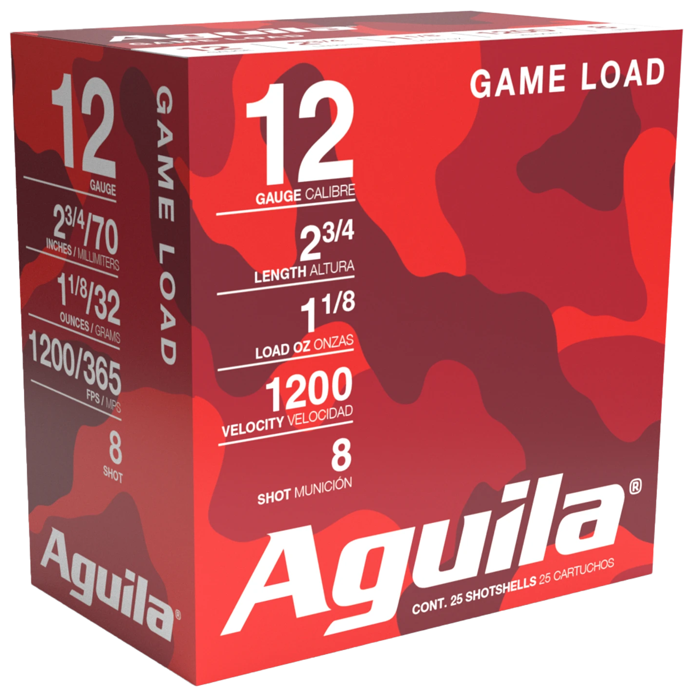 Aguila, Birdshot 2 3/4 inch, 12 Gauge, Lead Shot, 1 1/8 oz, 25 Rounds