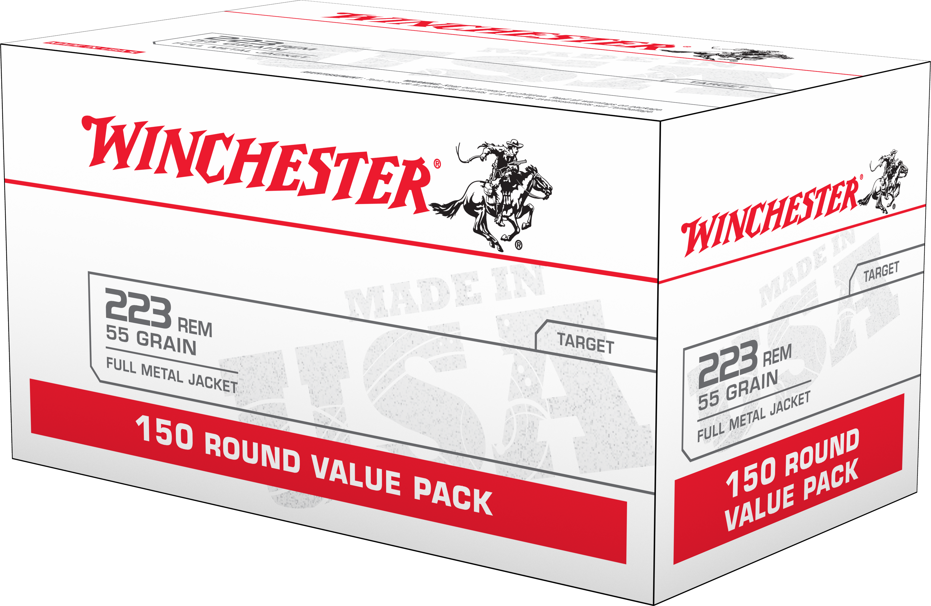 Winchester Usa Rifle .223 Remington Full Metal Jacket 55 Grain 150 Rounds