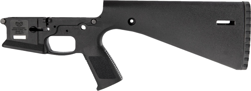 Wraithworks WARP-15 Polymer Stripped AR15 Lower Receiver - Black | Integral Buttstock & Pistol Grip