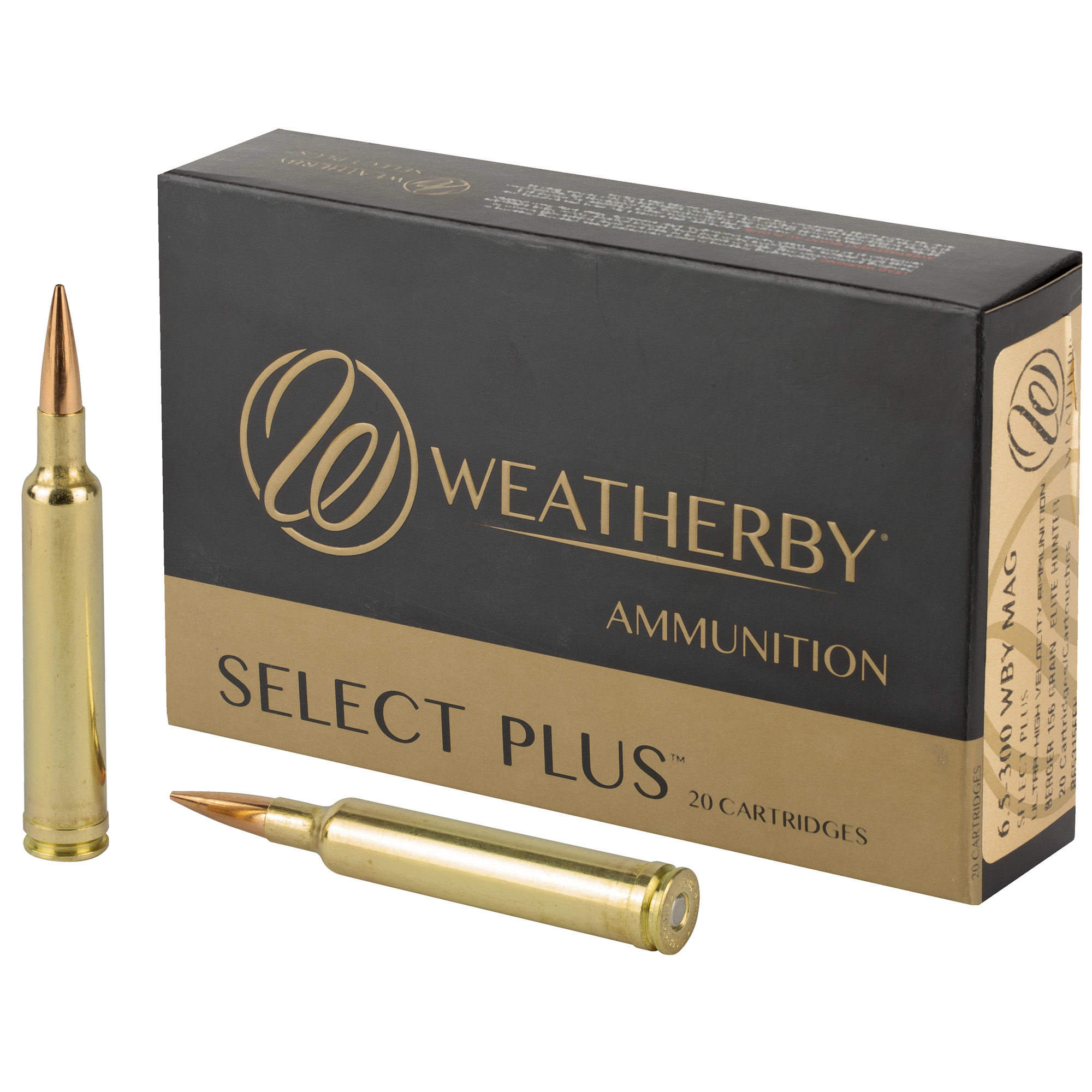 Weatherby Select Plus 6.5-300 Weatherby Magnum Boat Tail Hollow Point 156 Grain 20 Rounds