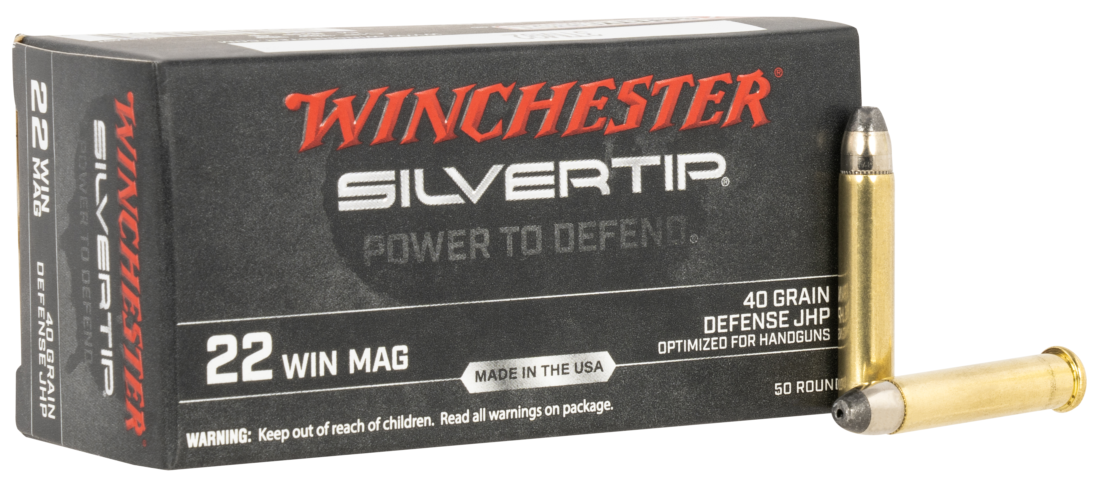 Winchester, Silvertip, 22 Winchester Magnum, Hollow Point, 40 Grain, 50 Rounds