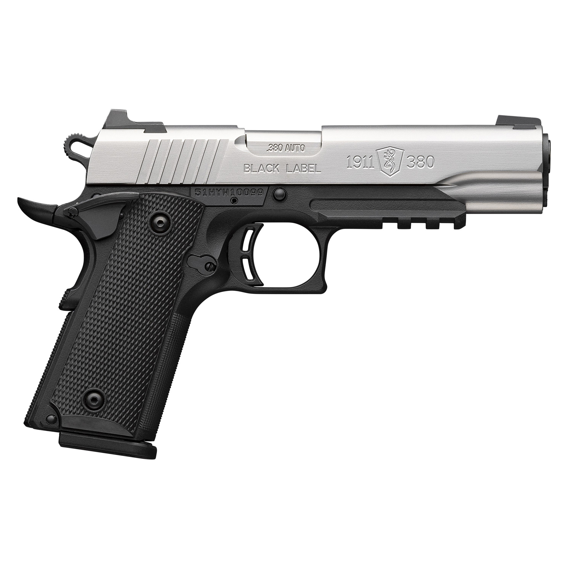 Browning 1911-380 380 ACP 4.25" 8+1 Satin Stainless Matte Aluminum Frame Polymer Grip