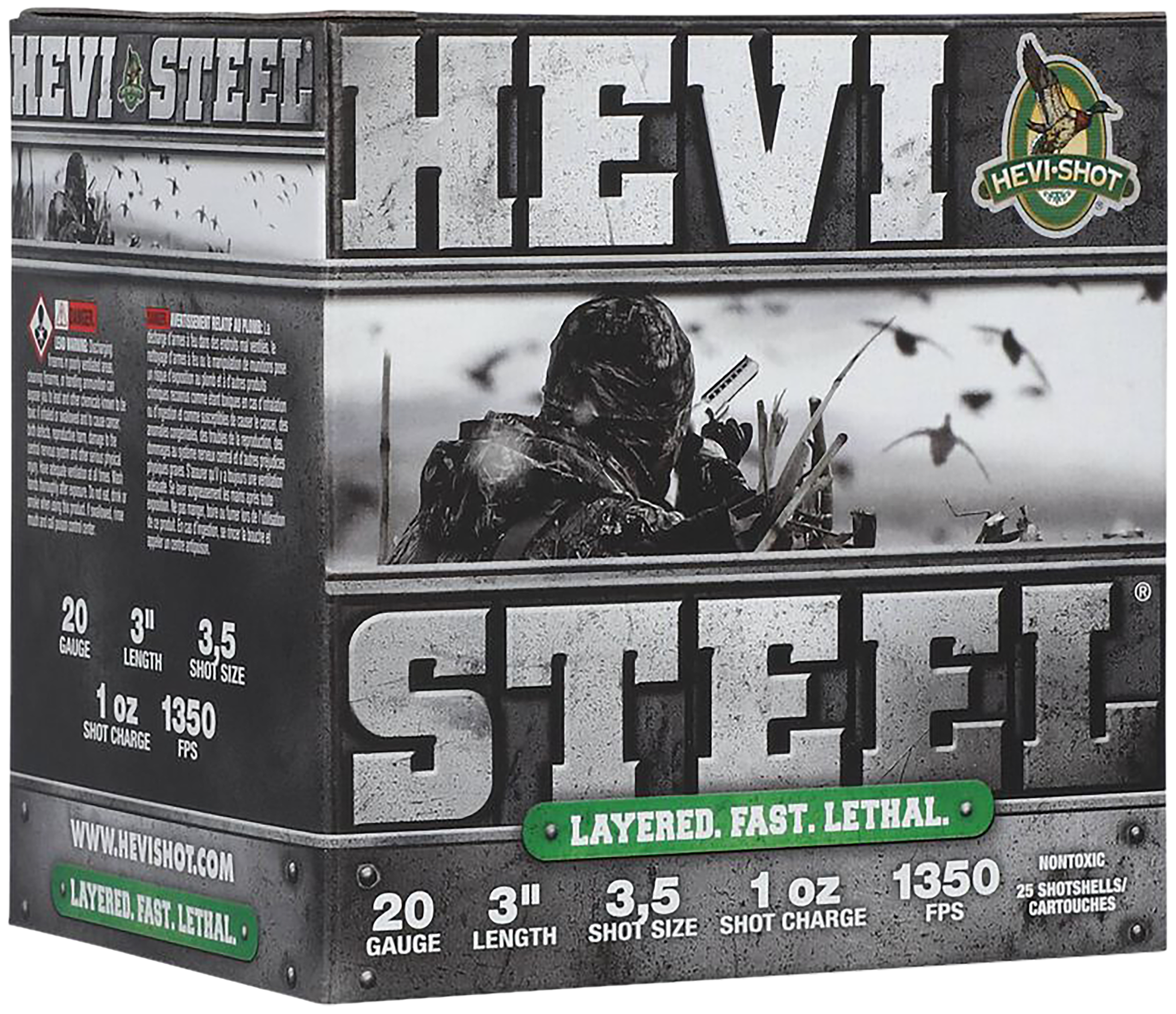 HEVI-Shot HS62035 HEVI-Steel Waterfowl 20Gauge 3" 1oz 3/5Shot 25 Per Box/10 Case