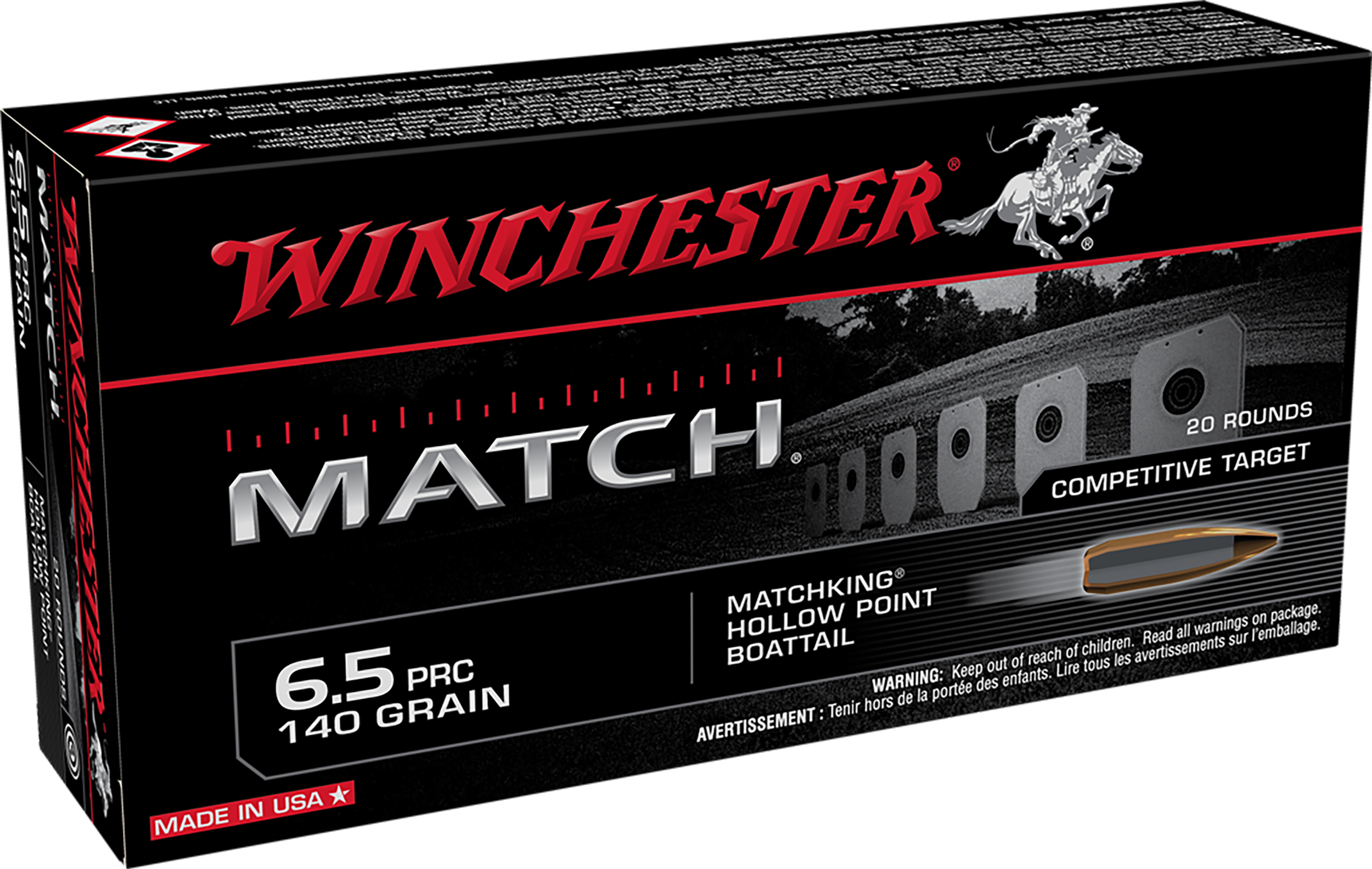 Winchester, Match Rifle, 6.5 Prc, Sierra MatchKing Bthp, 140 Grain, 20 Rounds