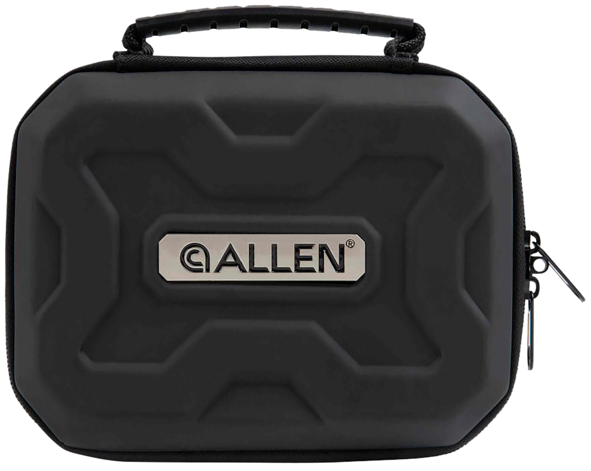Allen 827 EXO  Handgun Case Black Polymer, Molded Carry Handle, Egg Crate Foam & Lockable Zippers 7" x 5.25"