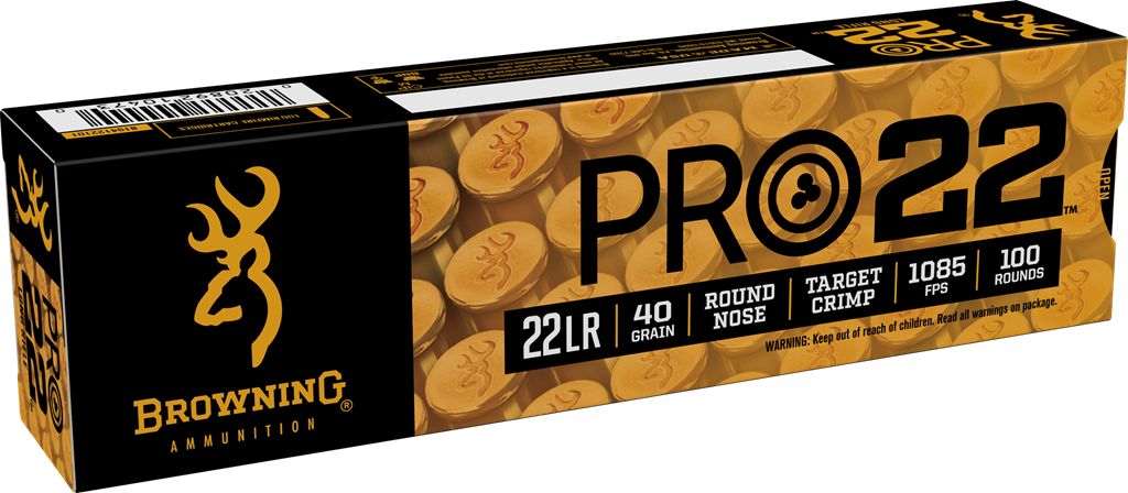 Browning Pro22 22 Long Rifle Lead Round Nose 40 Grain 100 Rounds