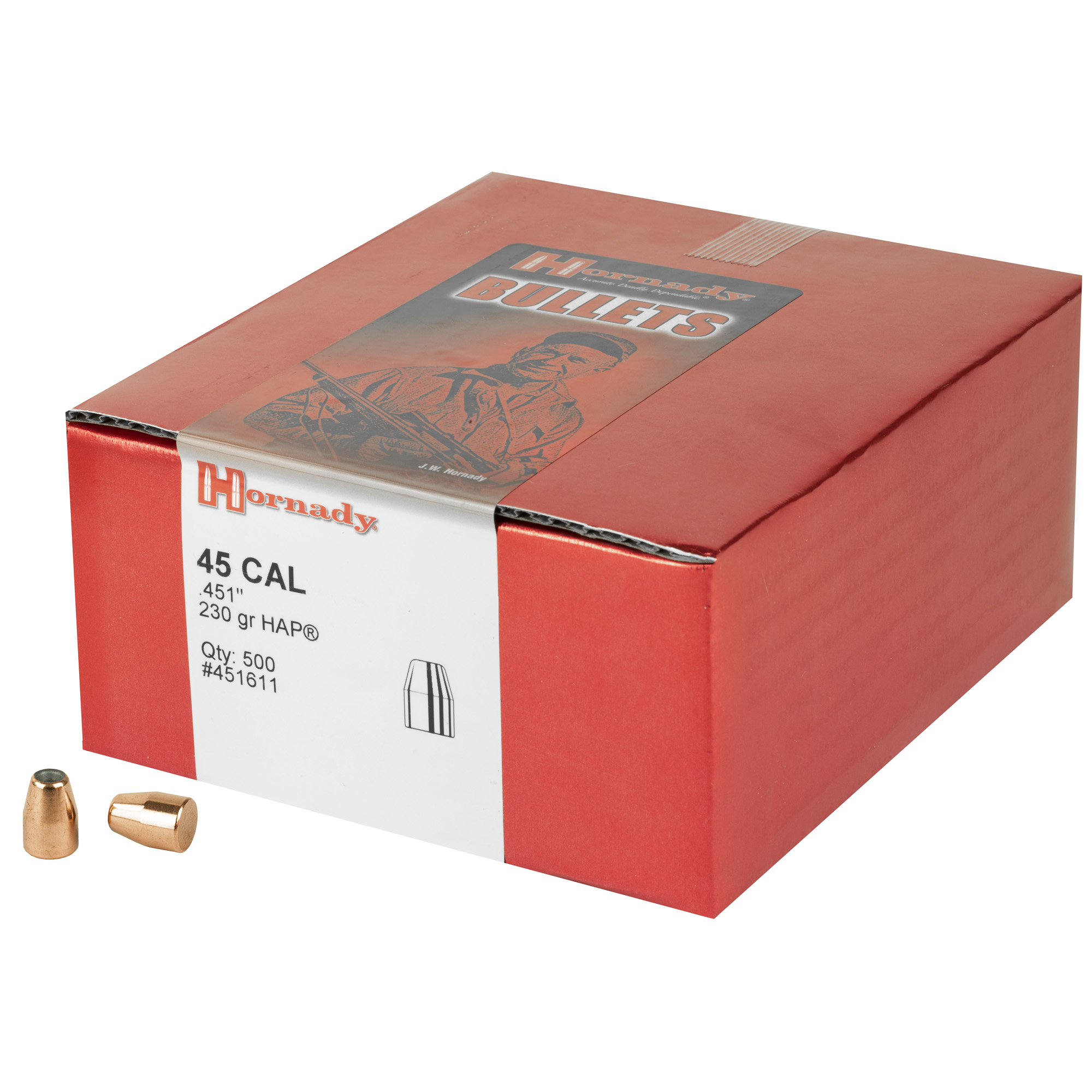 Hornady 451611 HAP  45 Cal .451 230 gr Hollow Point 500 Per Box/ 2 Case