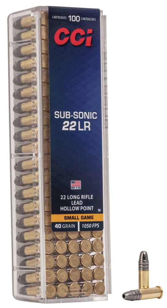 CCI Subsonic Hp 22 Long Rifle Lead Hollow Point 40 Grain 100 Rounds