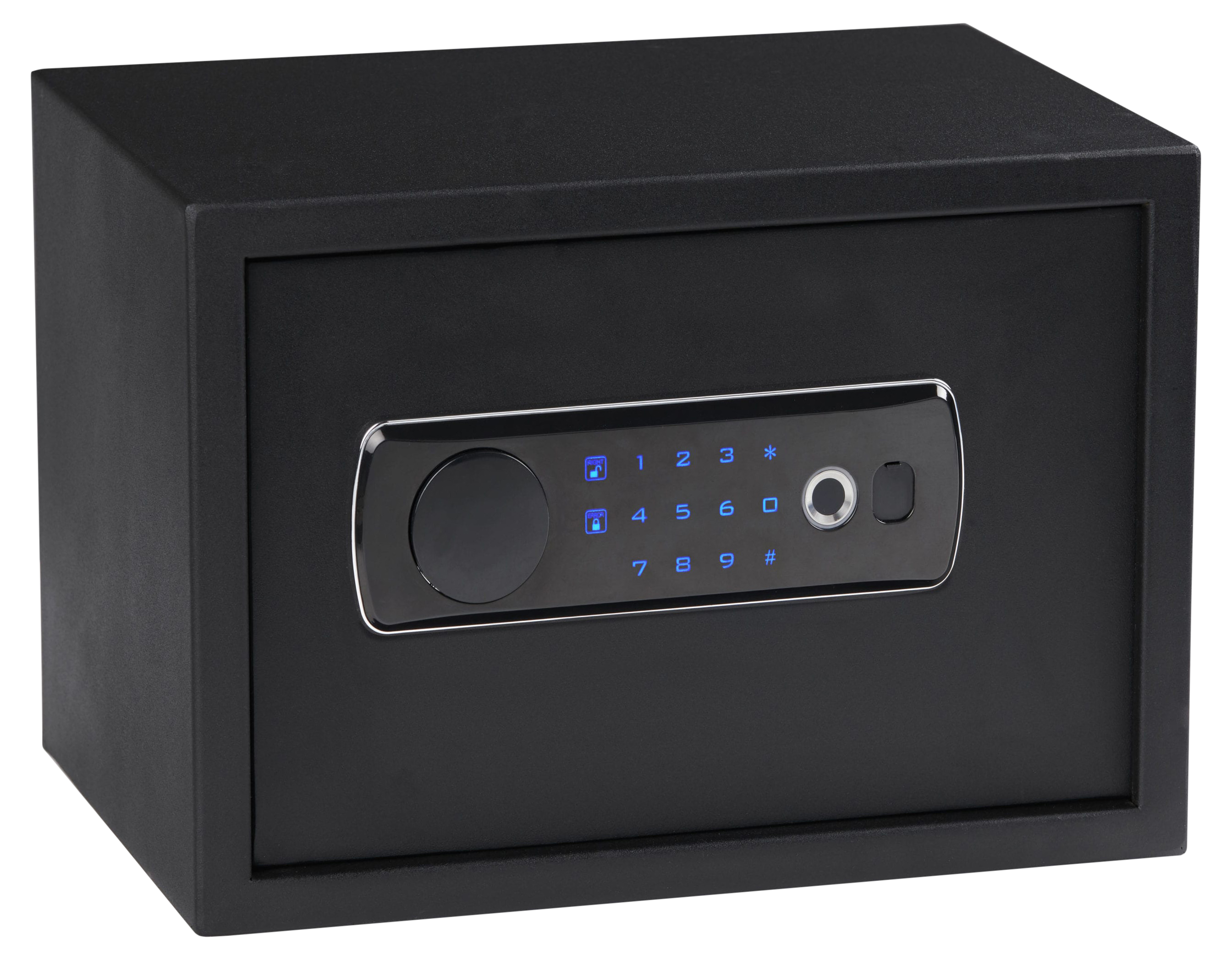 Bulldog BD5020 Duo w/Shelf Digital Keypad/Biometric/Key Entry Black Powder Coat Steel Holds 2 Handguns LED Keypad