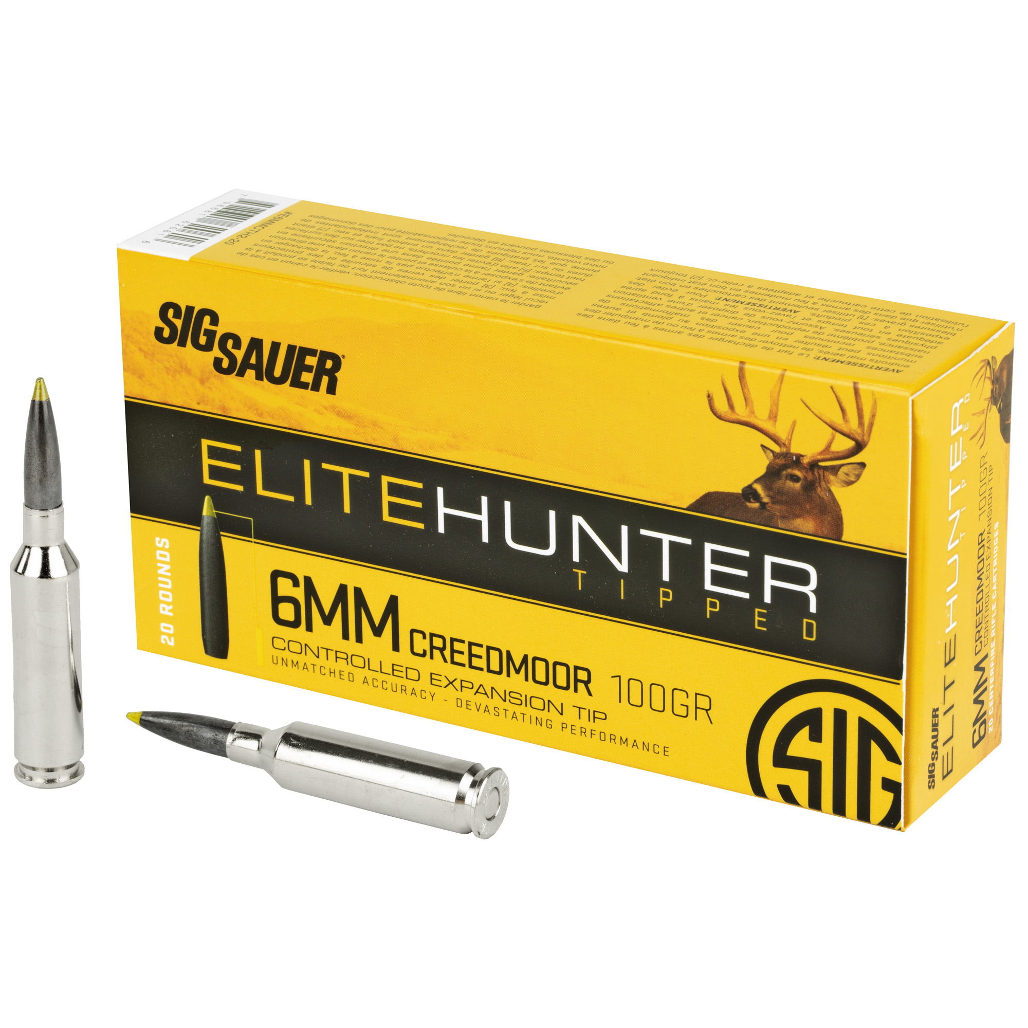 Sig Sauer Elite Tipped Hunting 6mm Creedmoor Polymer Tip 100 Grain 20 Rounds