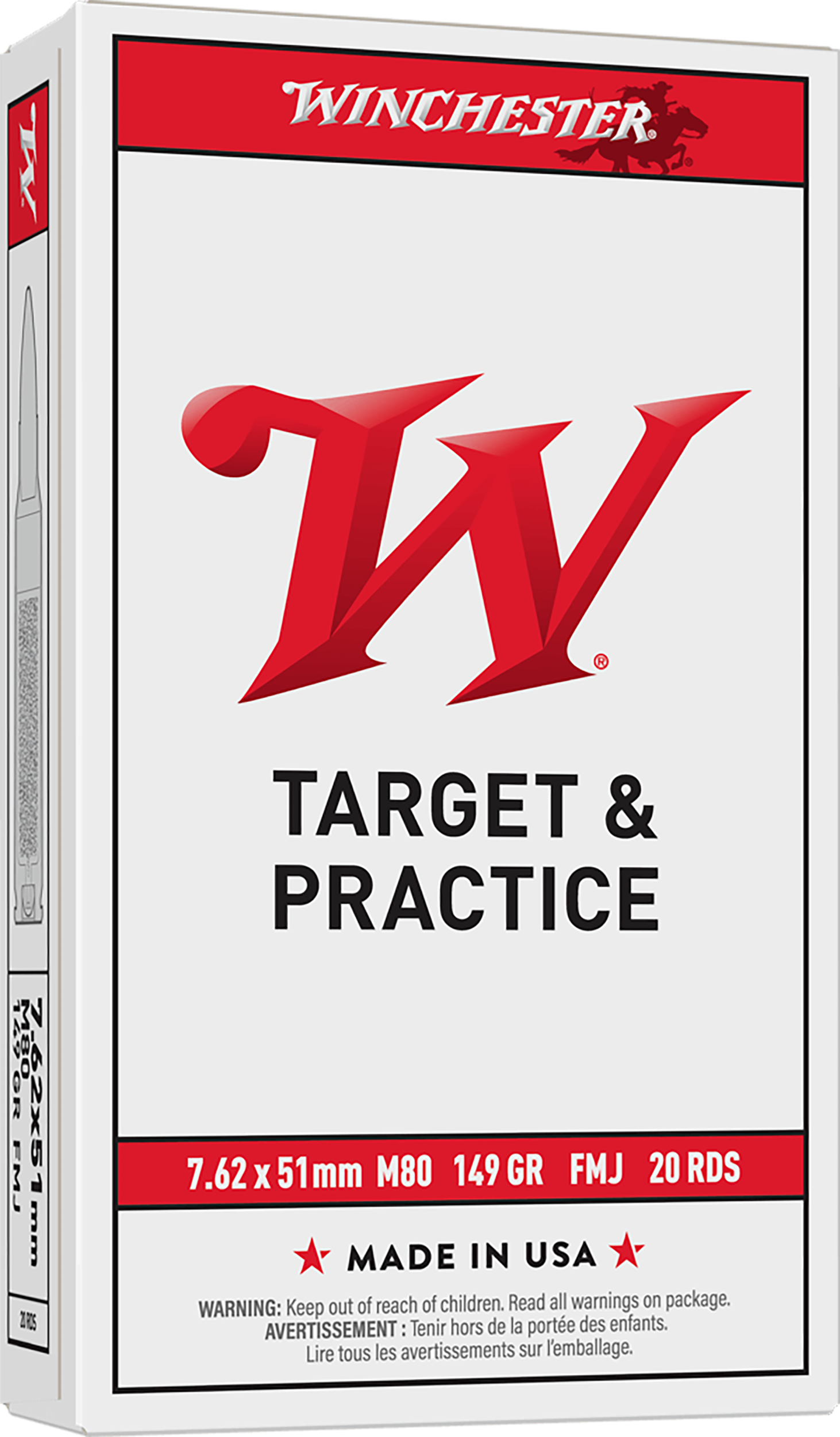 Winchester, Usa Rifle, 7.62x51mm Nato, Full Metal Jacket, 149 Grain, 20 Rounds
