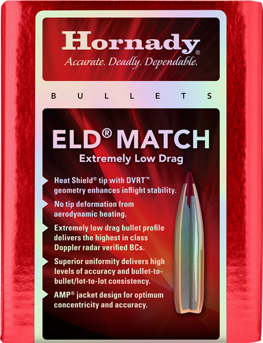Hornady 263331   6.5mm .264 147gr Extremely Low Drag-Match 500 Per Box/6 Case