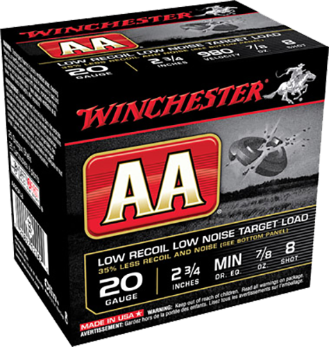 Winchester Aa Low Recoil Load 20 Gauge Lead Shot 7/8 oz 25 Rounds
