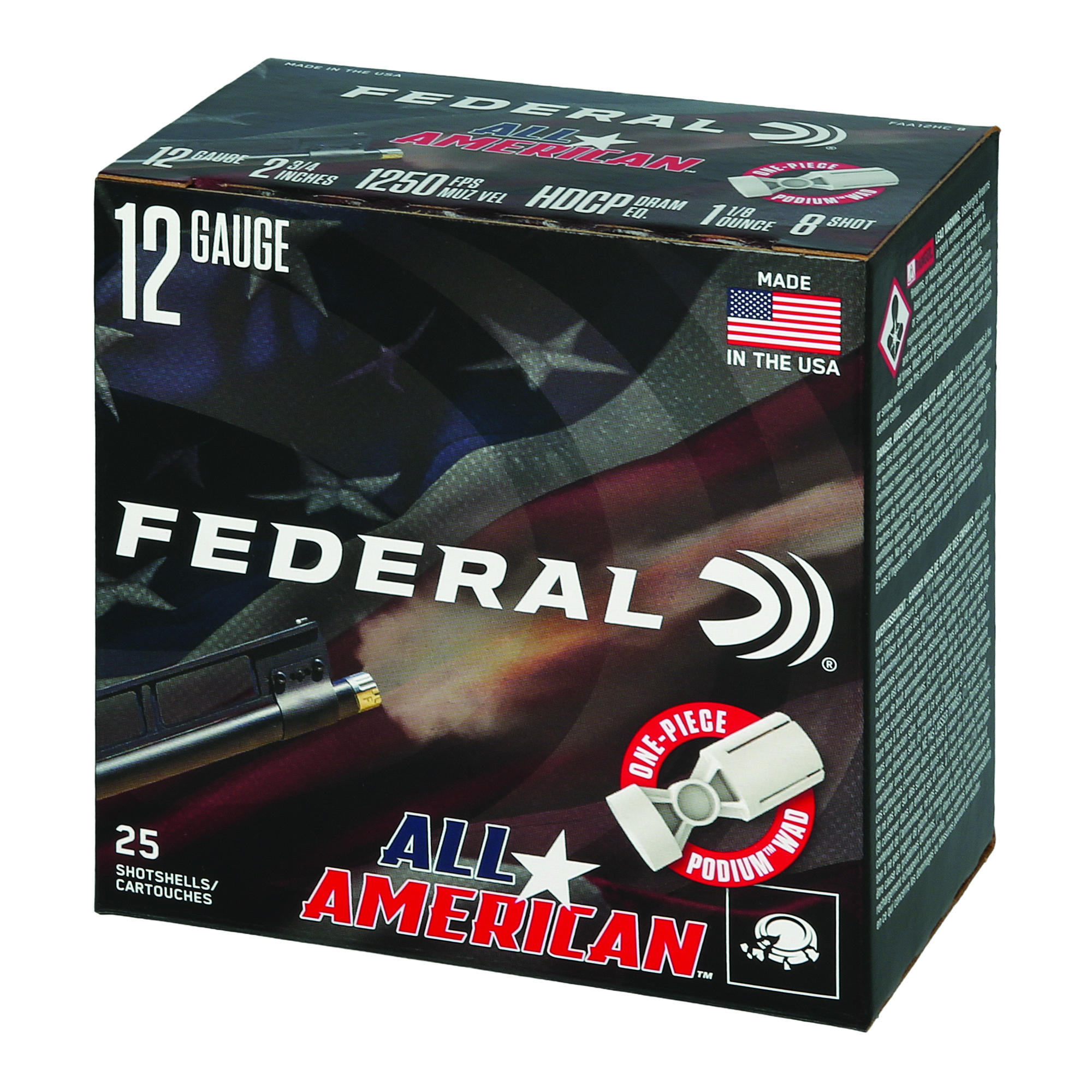 Federal All American 12 Gauge Lead Shot 1 1/8 oz 25 Rounds