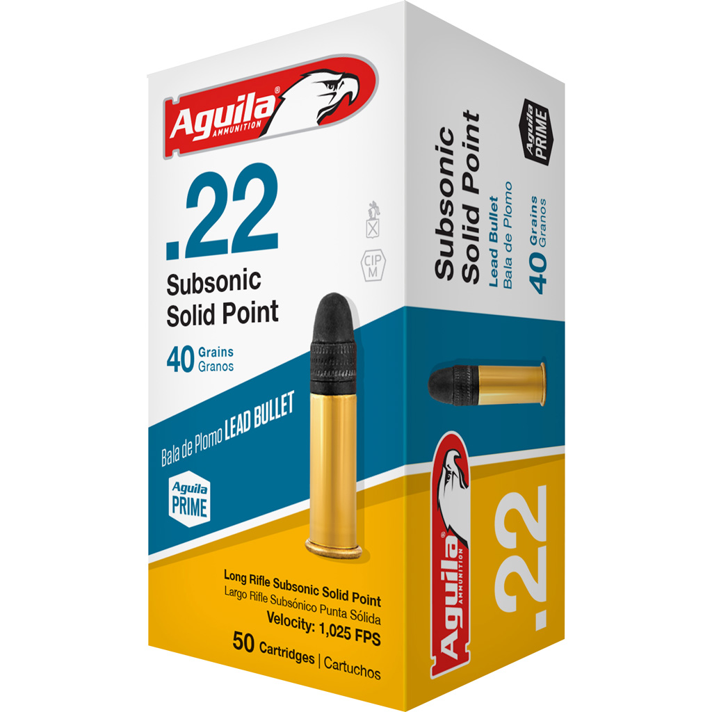 Aguila Subsonic .22 Long Rifle Lead Solid Point 40 Grain 50 Rounds