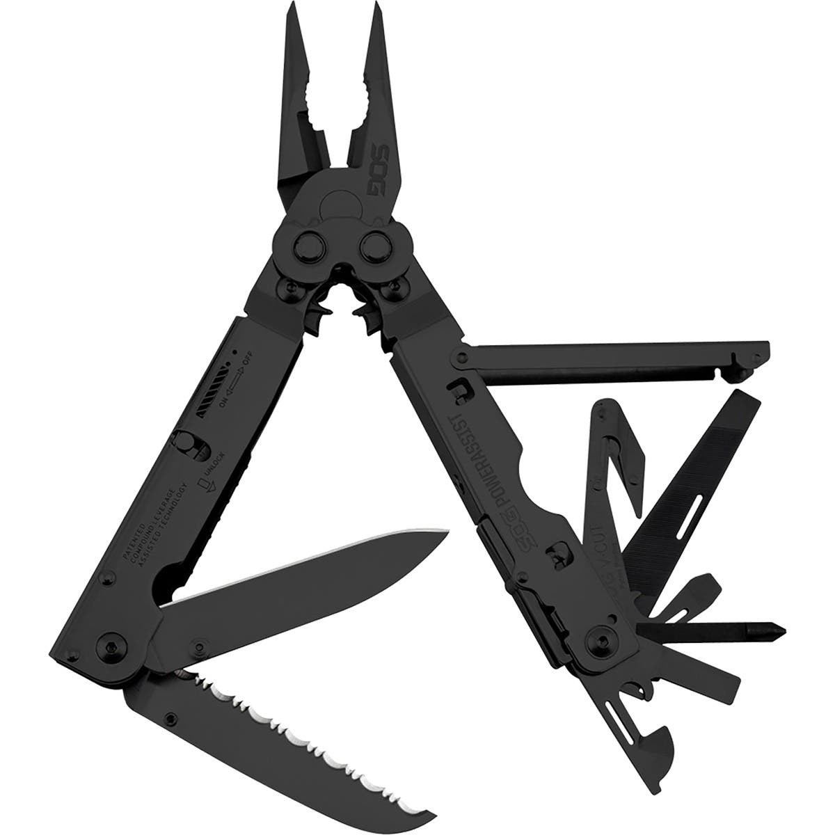 SOG POWERASSIST BLACK W/SHEATH