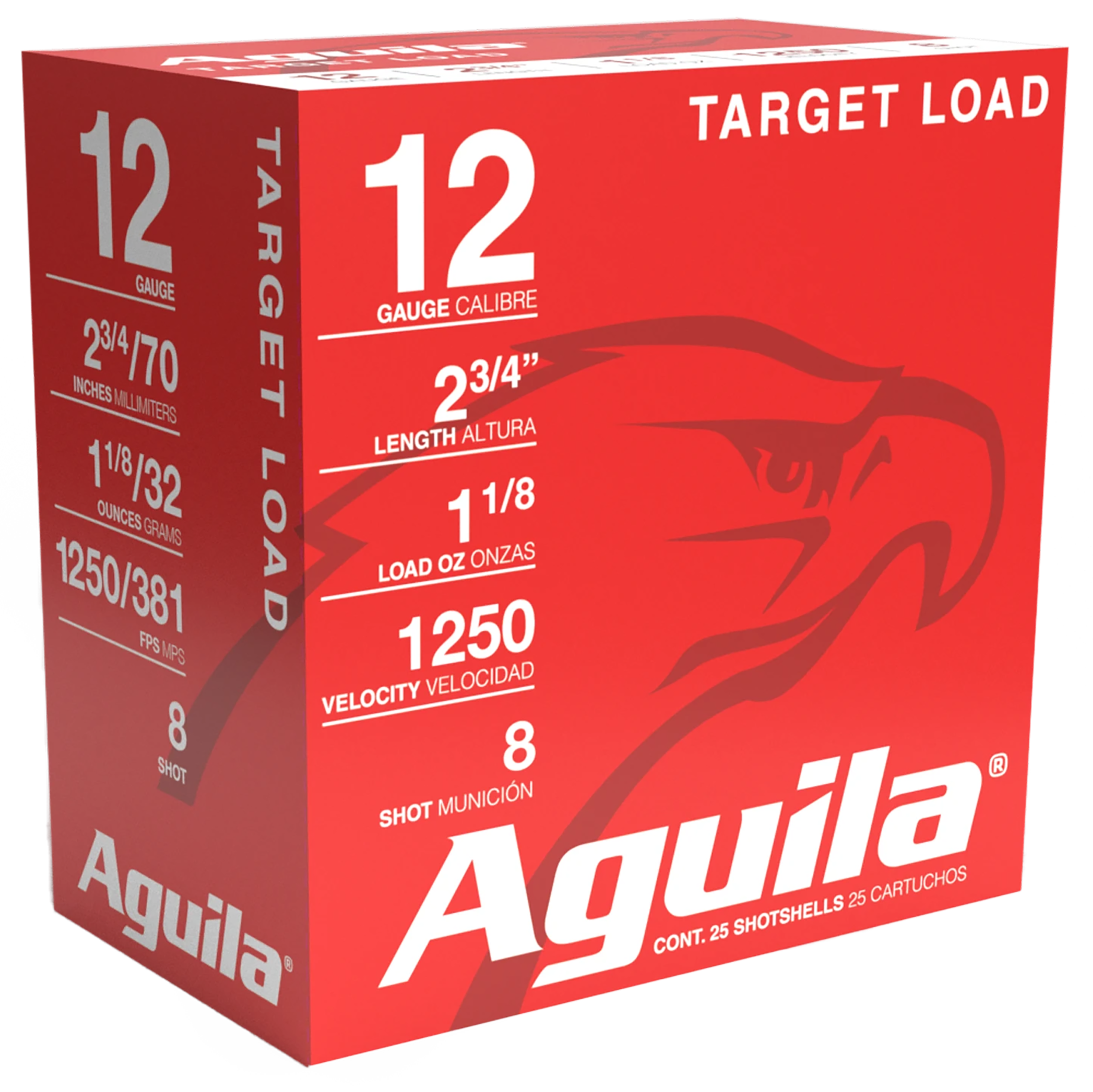 Aguila Ammunition Target 12 Gauge Birdshot #8 Shot 1-1/8 Ounce 25 Rounds