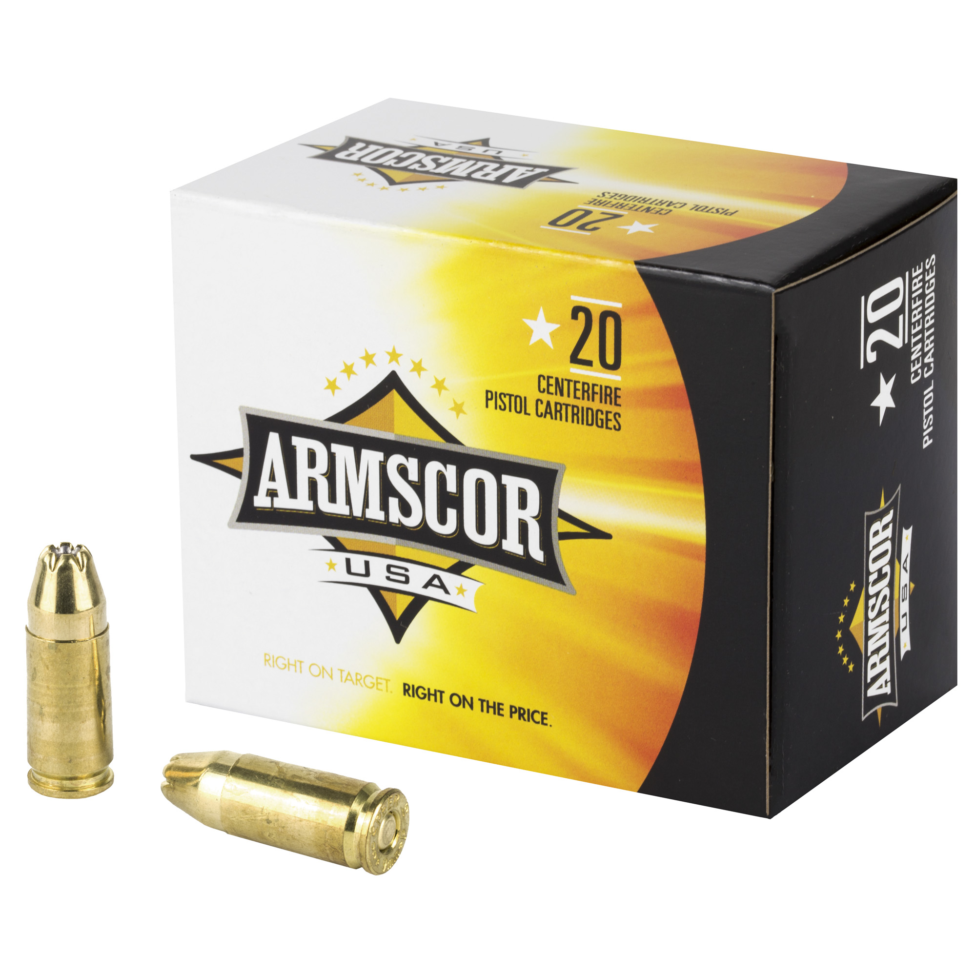 Armscor Defense Pistol Ammo 9mm Jacketed Hollow Point 124 Grain 20 Rounds