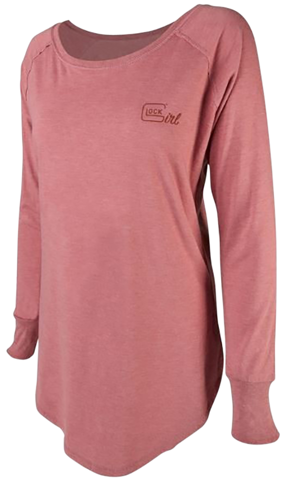 Glock AP960346 Glock Girl Confidence  Blush Cotton/Polyester/Rayon Long Sleeve Tunic Medium