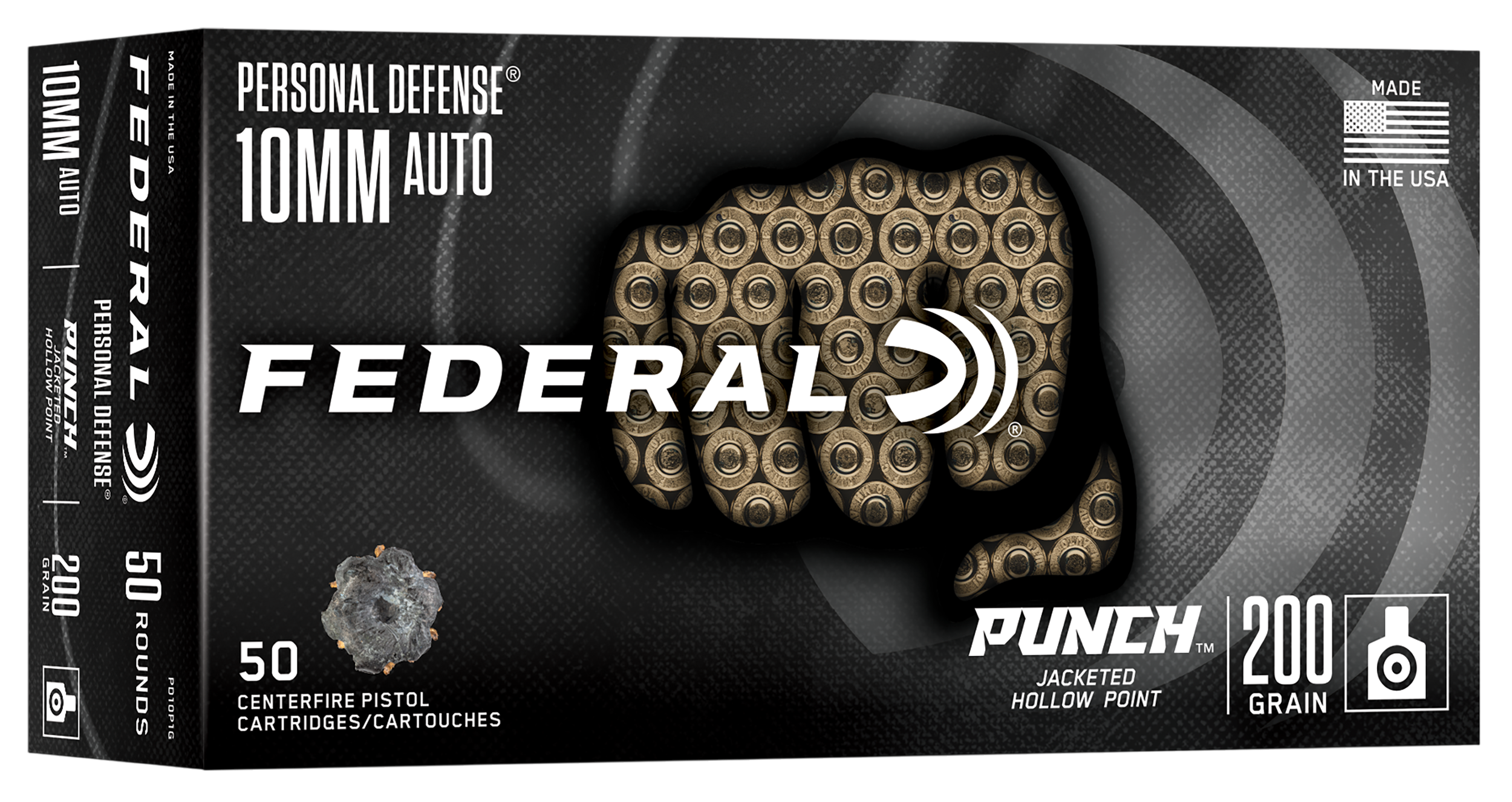 Federal Punch 10mm Auto Jacketed Hollow Point 200 Grain 50 Rounds
