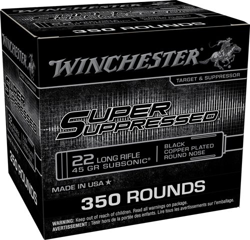 Winchester Super Suppressed 22 Long Rifle Subsonic 45 Grain 350 Rounds