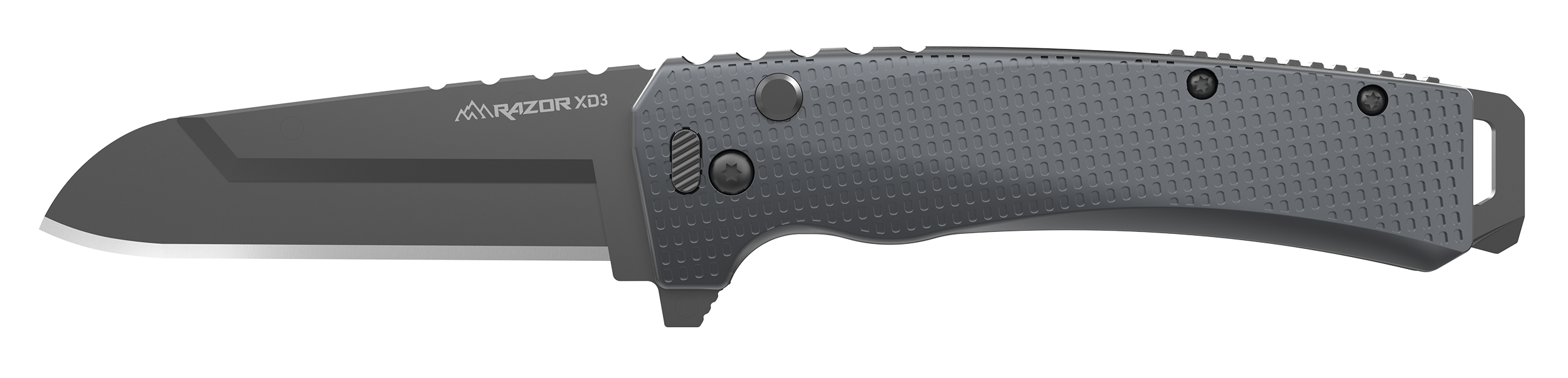Outdoor Edge XDS330AC Razor XD3  3" Folding Plain 420J2 SS Blade Charcoal
