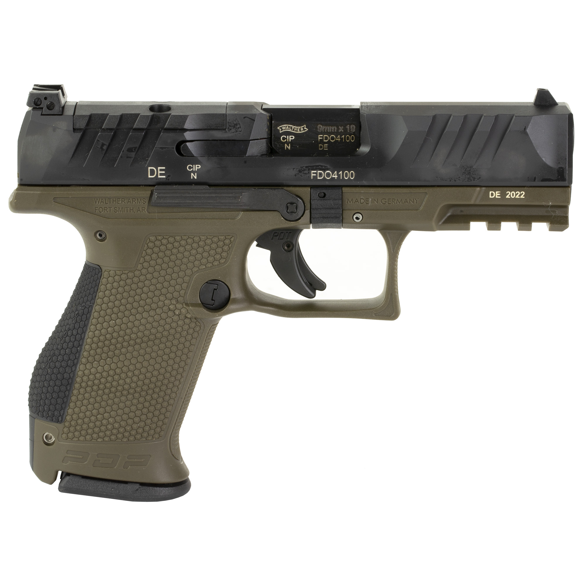 Walther Arms 2858428 PDP Compact Optic Ready 9mm Luger 4" 15+1 Black Steel Slide Performance Duty Textured  Polymer Grip