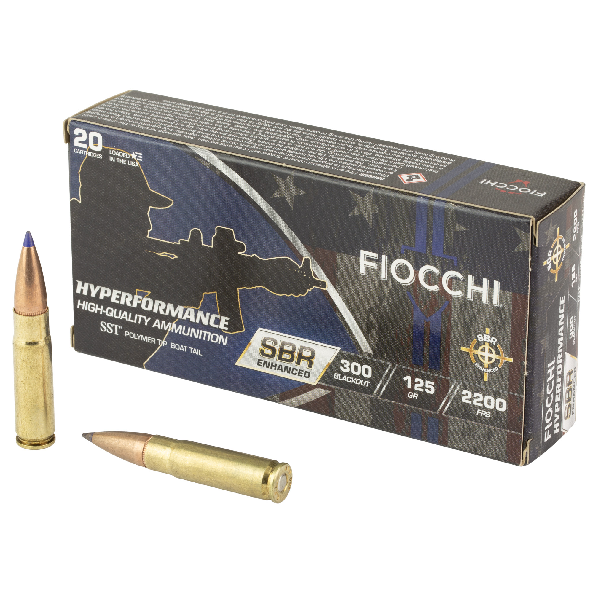 Fiocchi Hyperformance SBR Enhanced Rifle Ammo 300 Blackout 125 gr. SST 20 rd.