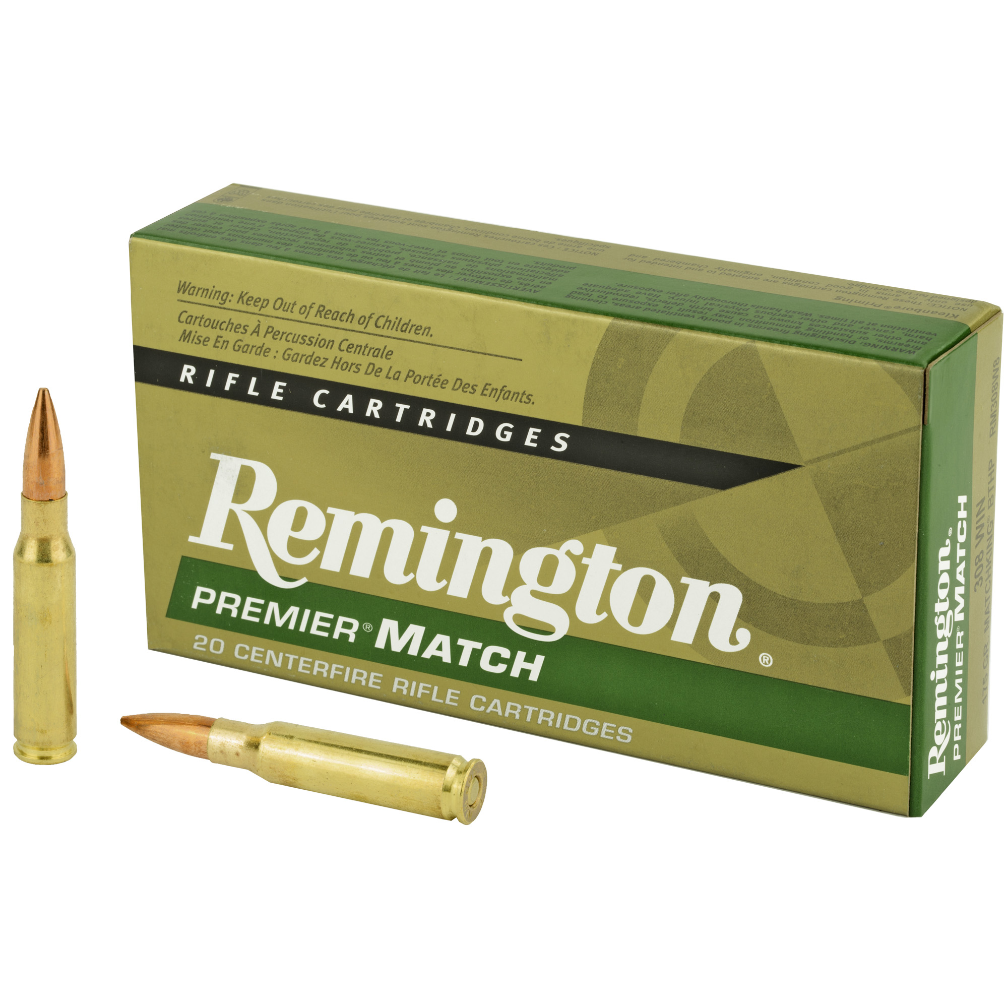 Remington Premier Match 308 Winchester Hollow Point 175 Grain 20 Rounds