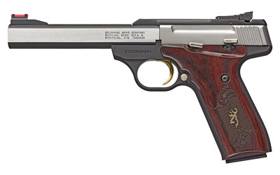 Browning Buck Mark Medallion 22 Long Rifle 5.50in 10+1 Stainless Steel Matte Frame Rosewood Grip